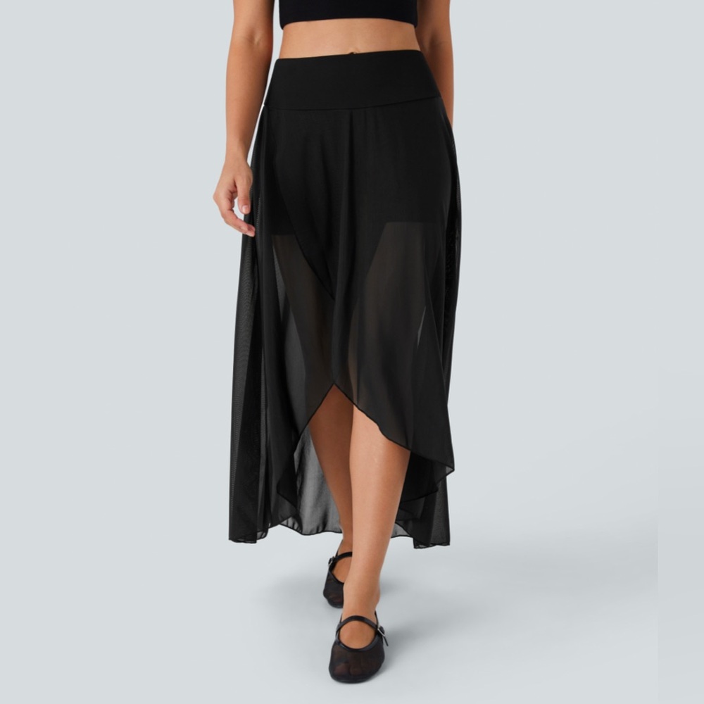 Brand new Halara high waisted high low ruffle skirt size small